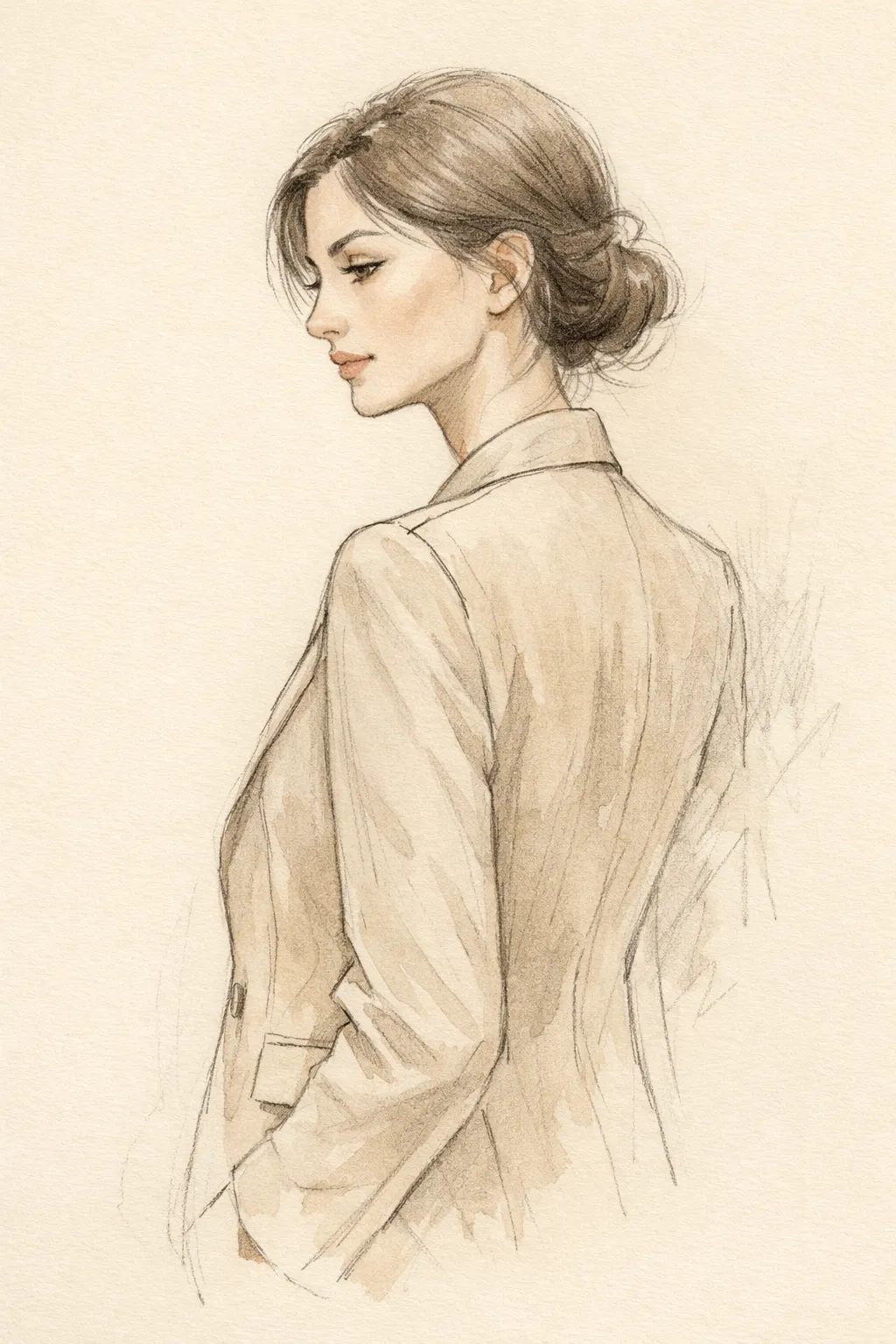 Fashion sketch: проверка плеча жакета